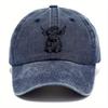 1Pack Of Cartoon Calf Print Washed Vintage Soft Top Sunshade Baseball Caps Unisex Versatile Baseball Caps