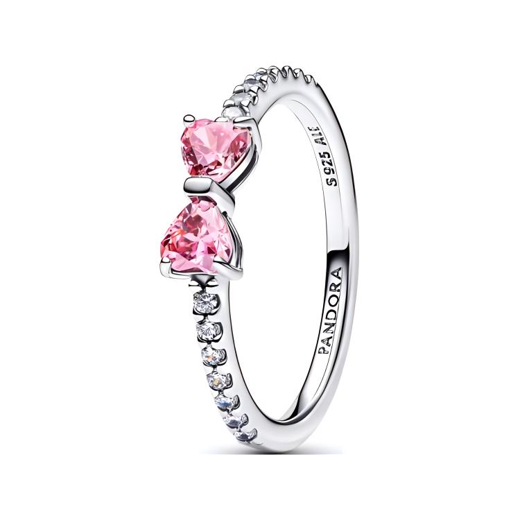 Pandora Starlight Bow Decoration Inlaid Design 925 Silver Cubic Zirconia Ring Women ring 193510C01 Box,52