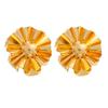 European and American exaggerated three-dimensional flower earrings light luxury heavy industry metal wind advanced sense personalized electroplating 