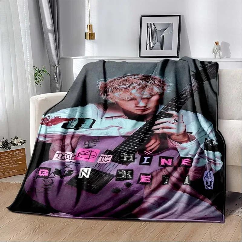 Machine Gun Kelly Poster Flannel Blanket Warm Music Art Throw for Bedroom Sofa Bed Travel Picnic Fan Gift