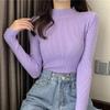 Half Sleeve Knit Sweater Women's Pullover Autumn New Inner Wear Base Layer Candy Top Women
