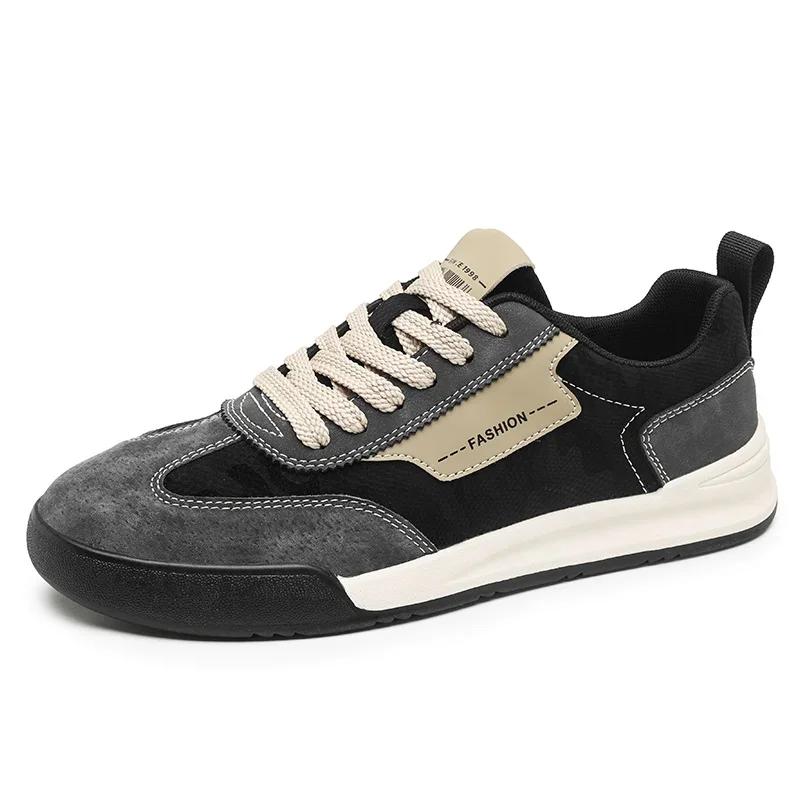 High Quality Men Outdoor Antiskid Sneakers 2025 New Casual Leather Running Board Shoes New Fashion Skateboarding Vulcanized Shoe