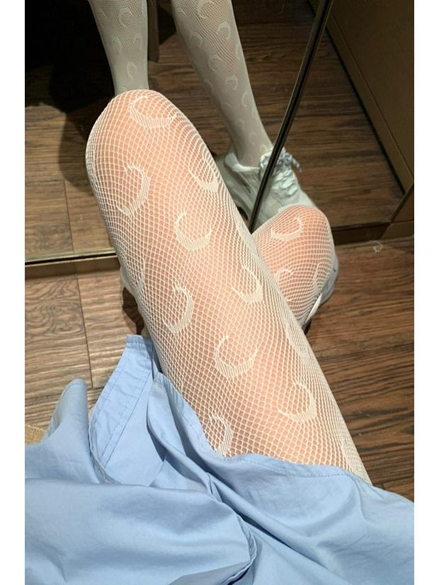 Ciorapi Plasă cu Fundă Elegantă din Dantelă - Ciorapi Dulci în Stil Japonez