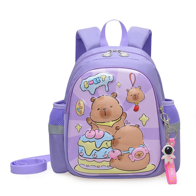 Cartoon Childrens Capybara School Backpack With Breathable Oxford Fabric