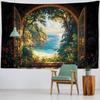 Magic Bookshelf Wall Mounted Tapestry Library, Living Room Background Cloth, Aesthetic Bedroom Decoration, Dreamy Home Decor