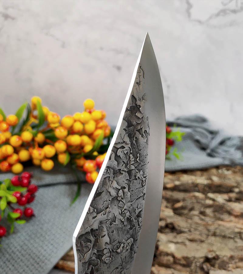 Handgeschmiedetes Ausbeinmesser, Fleischerbeil, Kochmesser, kleines Scimitar-Metzgermesser