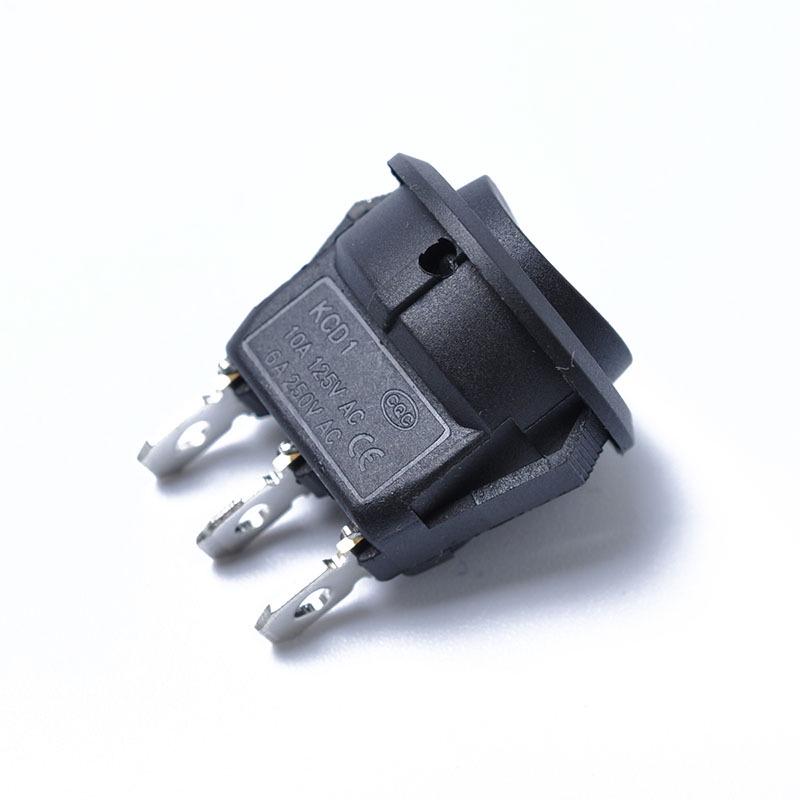 OFF Rocker Snap-in Switch 6A 250V 10A 125V 5Pcs Mini 3 Pin Round Green SPDT ON