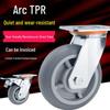 Heavy Duty Gray TPR Silent Swivel Caster Wheel - Available in 4", 5", 6", and 8" Sizes for Trolleys.