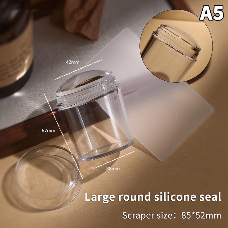 Silicone Transparent Nail Art Stamping Kit French For Manicure Plate Stamp Polish Stencil Template Seal Stamper Scraper