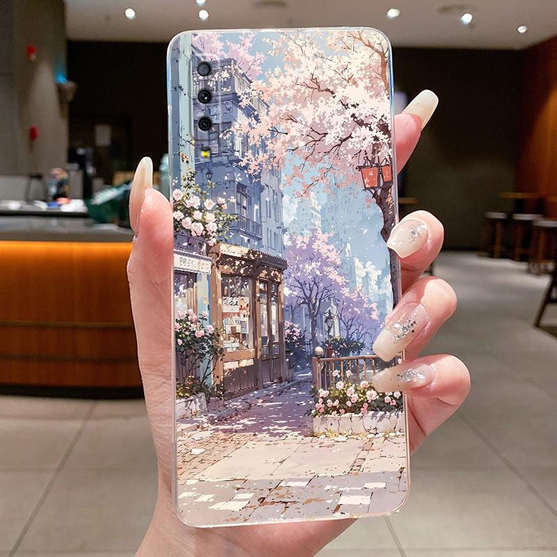 Fodral För Samsung Galaxy A7 2018 A705F / A70 A750F Lyxigt Drake Söt Cool Pojkar Flickor Genomskinligt Mjukt Silikon TPU Telefonfodral