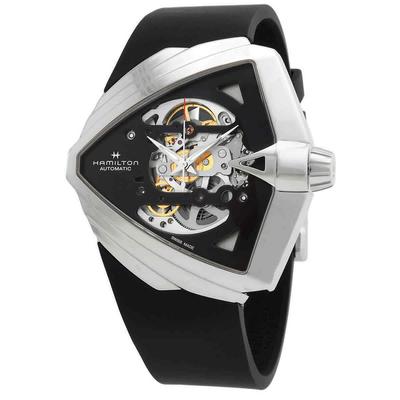 Ventura XXL Gumový pásek Černý Skeleton Ciferník Automatic H24625330 Pánské hodinky