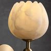 Natural marble LED wall lamp flower shaped brass E14 bulb Nordic luxury living room staircase wall lamp bedroom lighting fixture