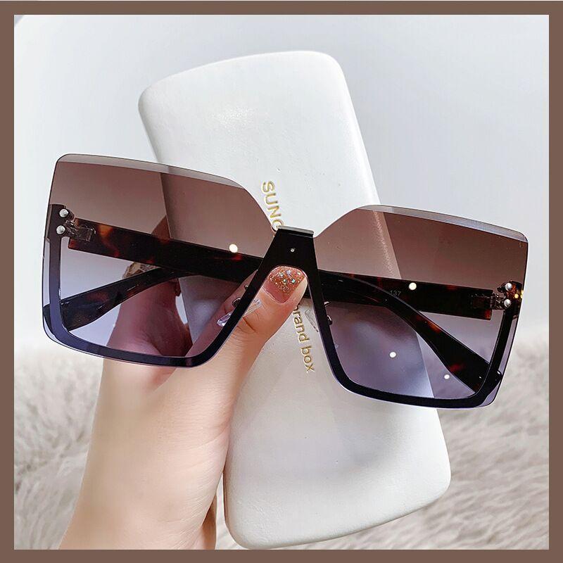 Ladies Rimless Oversized Fashion Sunglasses Trend Driver Driving Glasses Outdoor Cycling Sports Fishing Sunglasses UV400