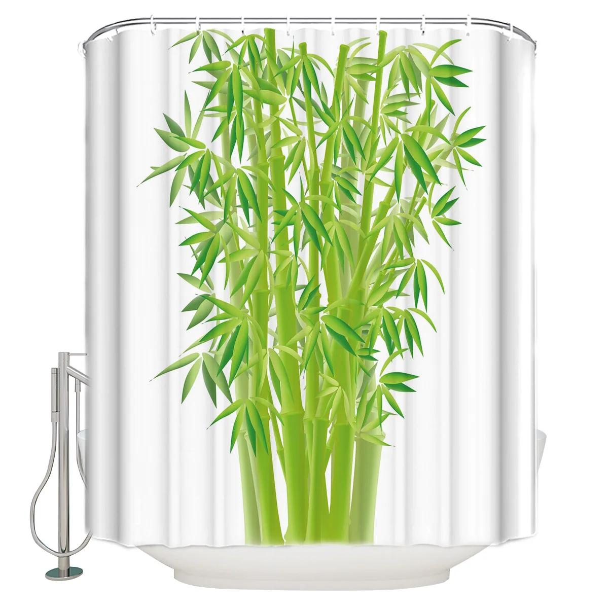 

Японская живопись Занавеска для ванной Бамбуковые деревья и солнце в круге энсо дзен тушью Полиэстеровая ткань Водонепроницаемая занавеска для душа 120X180cm