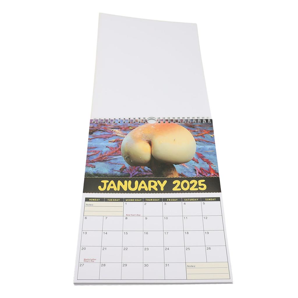 2025 Calendar Innovative Mushroom Theme Pattern Month Hanging Wall Calendar for Home