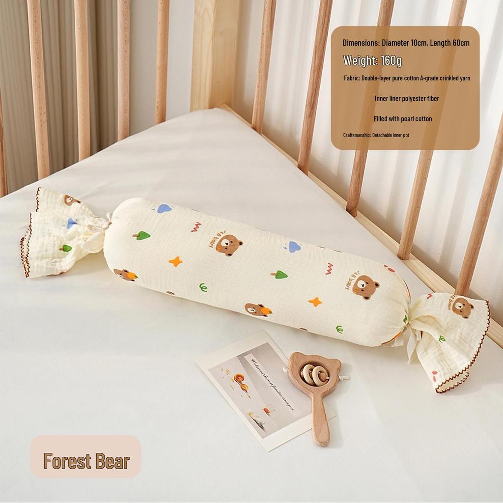 Almohada de Soporte Lateral para Dormir para Niños - Almohada Cilíndrica de Algodón Puro para Abrazar