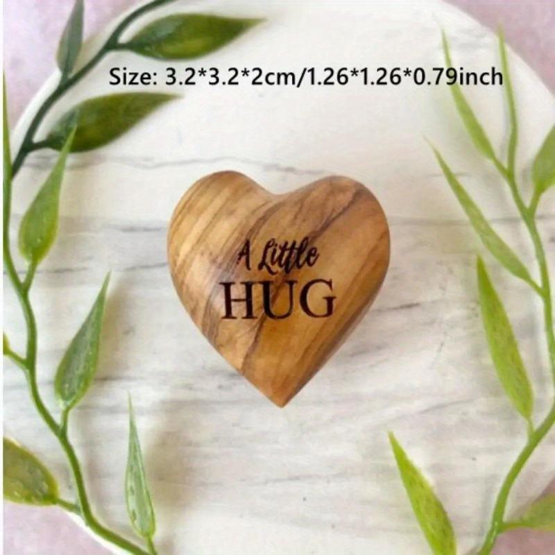 Little Pocket Hug Wooden Heart Tokens I Miss You Crafts Supplies for Friends Portable Creative Gift Valentine's Day Gift