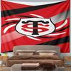 Red Shield with Swirling Black Lines Pattern Wall Hanging Tapestry Decorative Tapestry Home Decor for Bedroom and Living Room