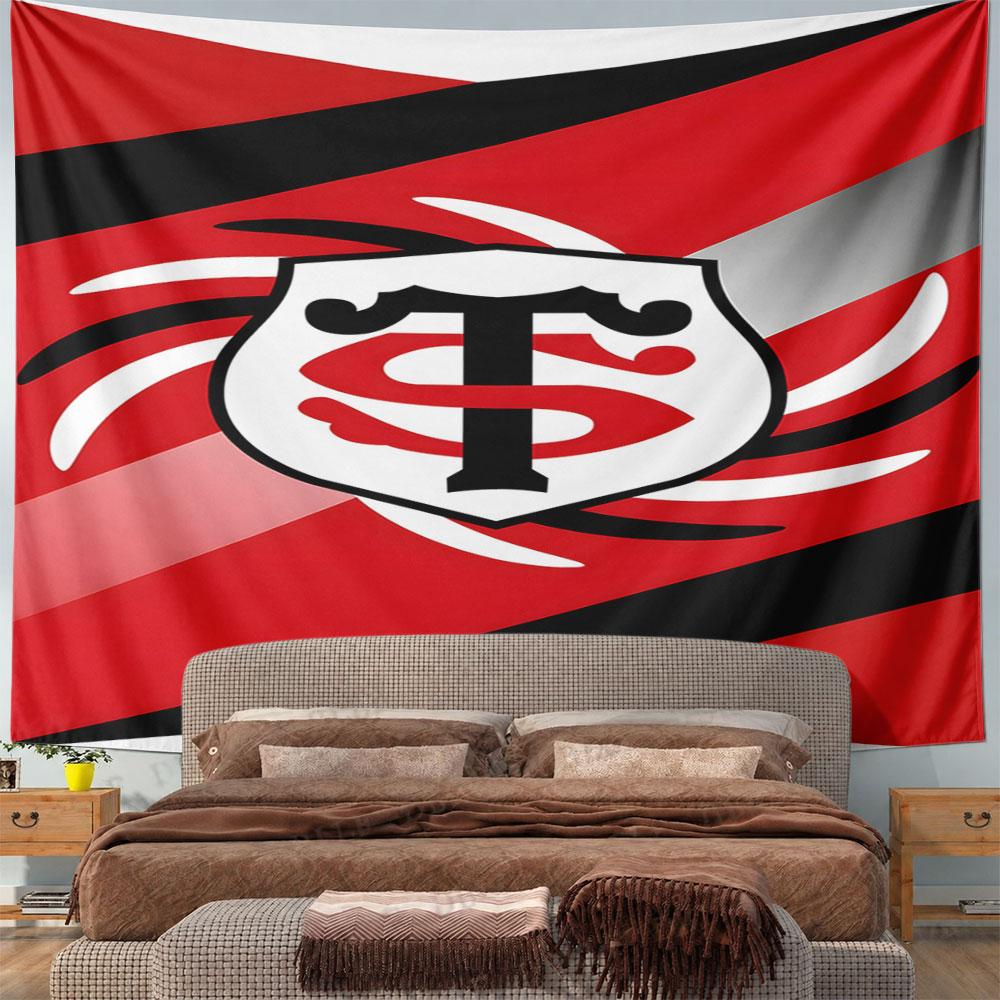 Red Shield with Swirling Black Lines Pattern Wall Hanging Tapestry Decorative Tapestry Home Decor for Bedroom and Living Room