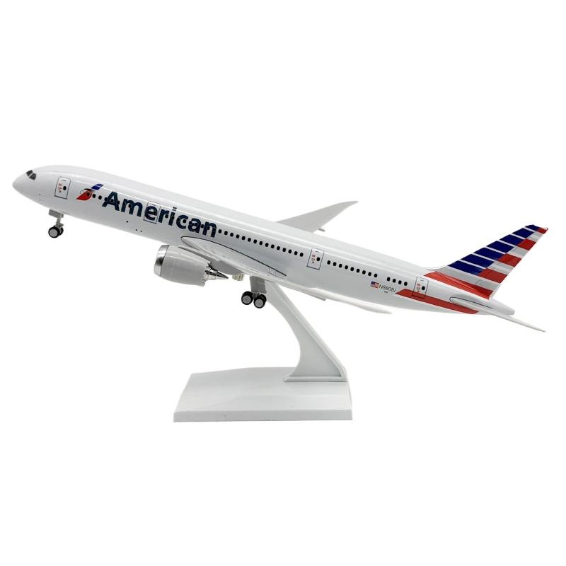 

30cm Airplane Model American Airline B787 Scale Aircraft Toy Resin Miniature Plane with Landing Gear Assembly Hobby Modeling