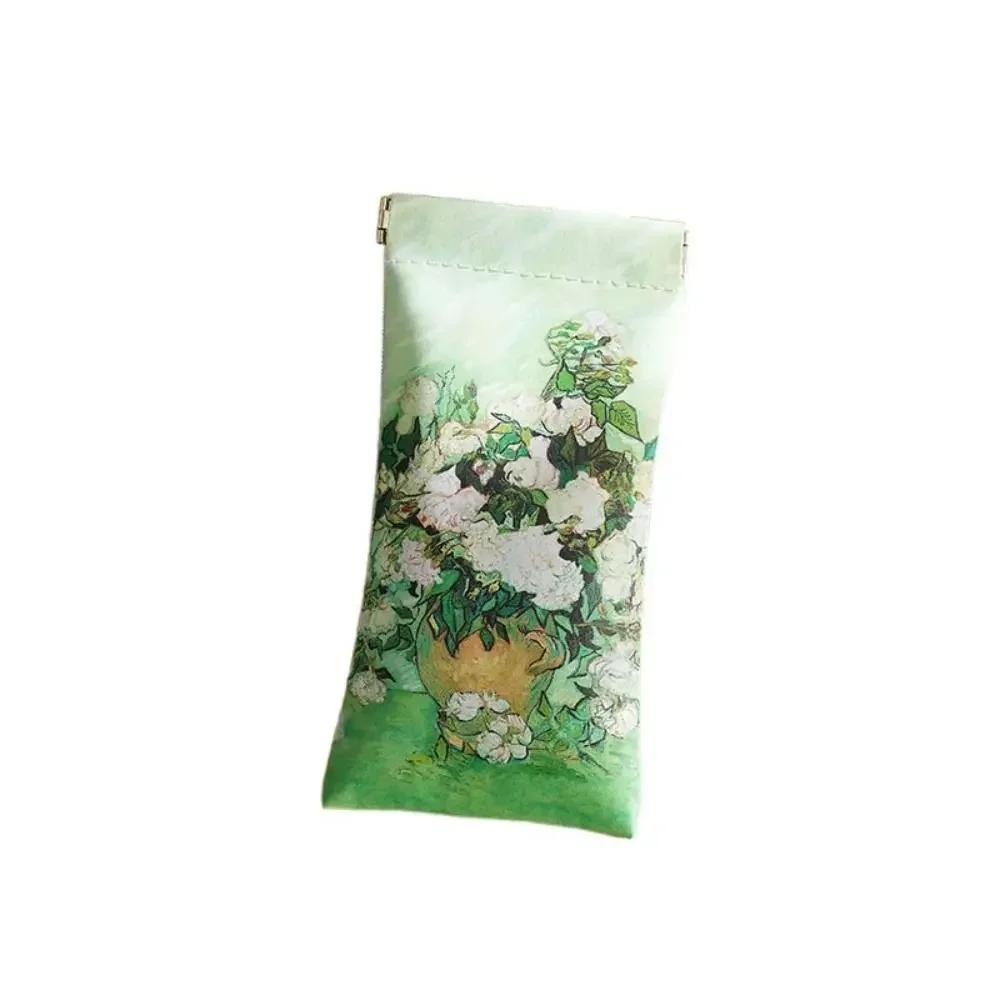 Creative Automatic Closing Sun Glasses Case Oil Painting Artistic Eyewear Storage Bag Waterproof Soft Shell Glasses Box Feamle
