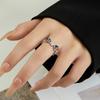 Light Luxury Slightly Inlaid with Zirconium Flower Opening Ring, Fashionable and Versatile Color Little Daisy Index Finger Ring, New Exquisite Ring.