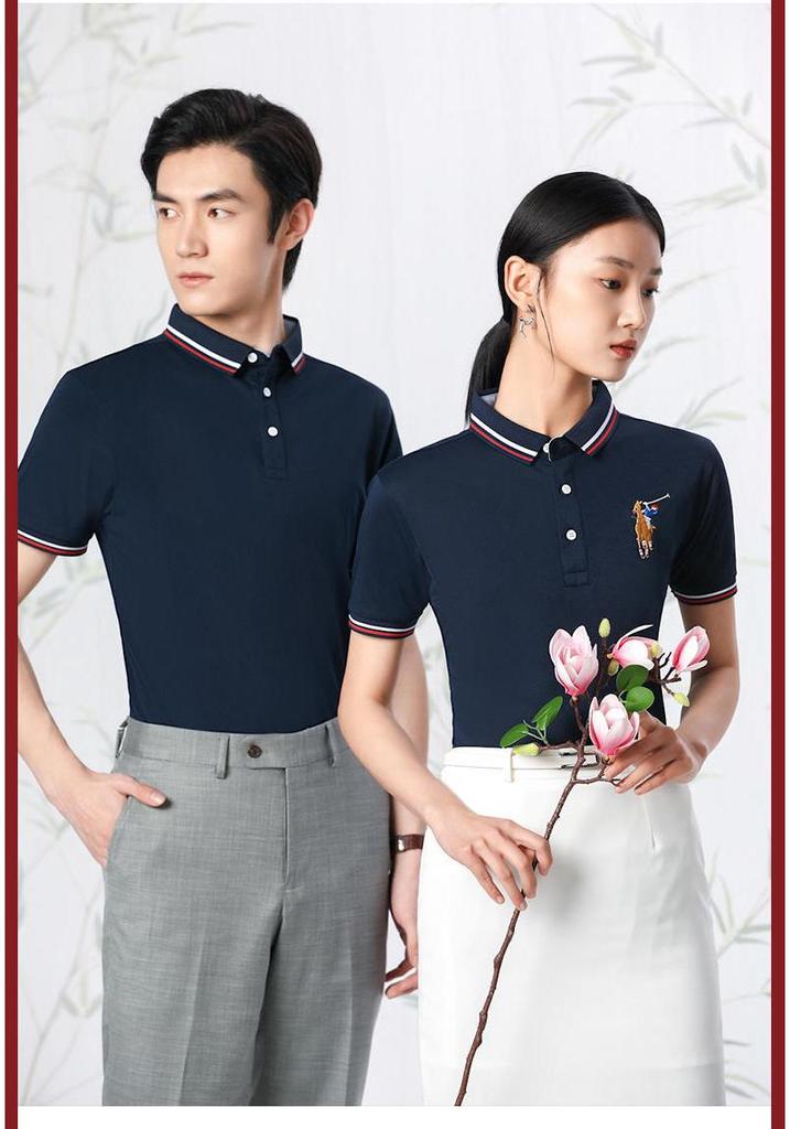 Custom Logo Quick Dry Short Sleeve Ice Silk Polo Shirt for Work or Advertising