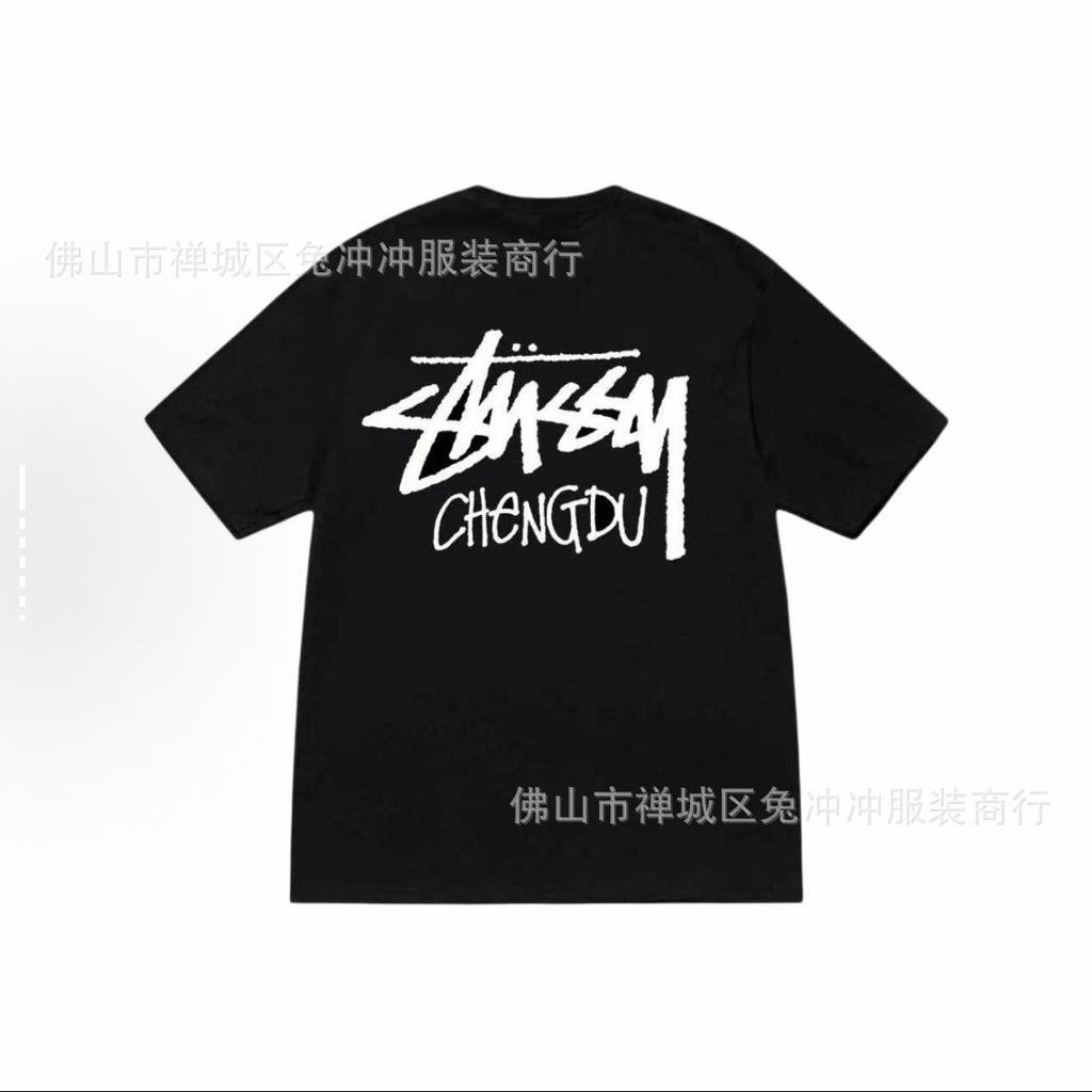 2025 new STU three standards complete spring and summer new tide brand classic cruise printed letters men and women with the same short sleeves