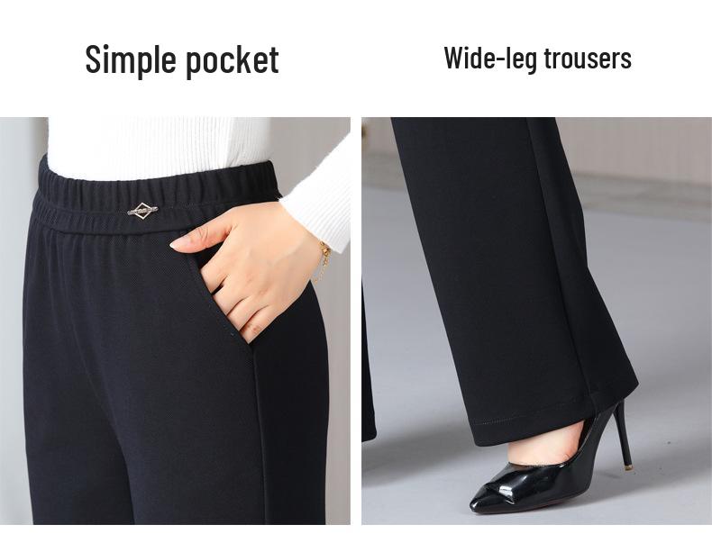 Elastic Waist Straight-Leg High Waist Plus Size Women's Slimming Pants for Autumn/Winter 2025.