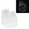 Niedliche Hausform Transparent Kaffee Milch Wasser Glas Tasse Becher Ausgießer Karton Container