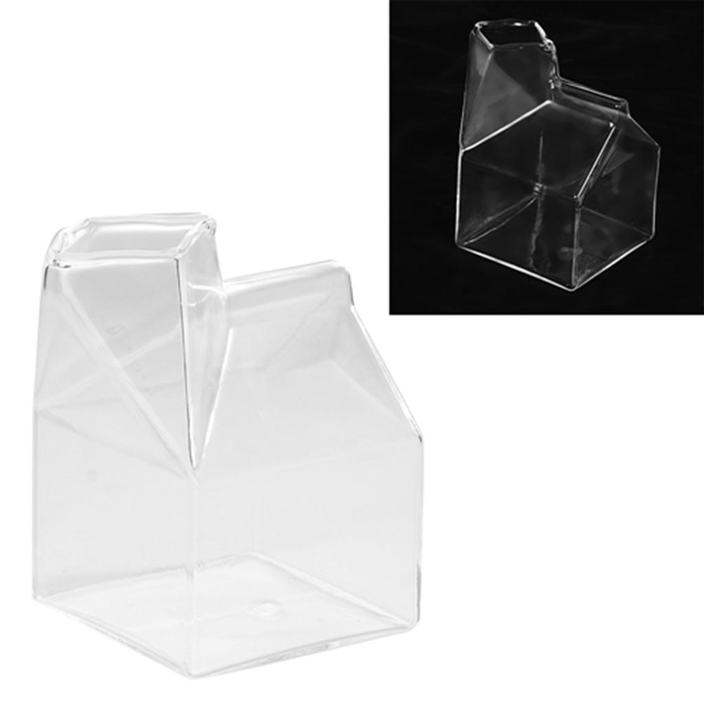 Niedliche Hausform Transparent Kaffee Milch Wasser Glas Tasse Becher Ausgießer Karton Container