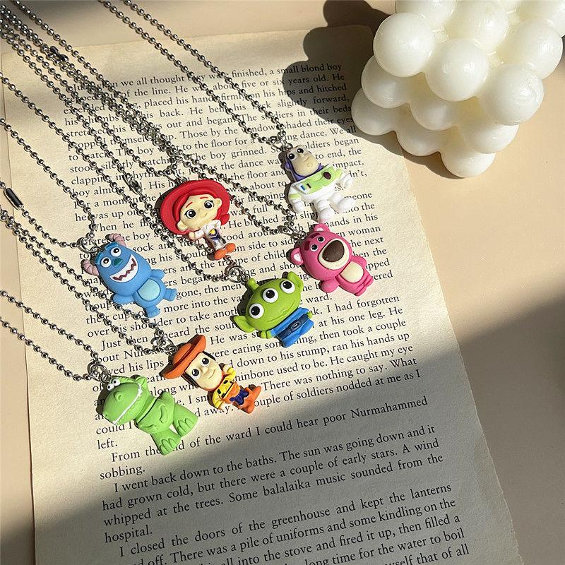 New Disney Toy Story Woody Buzz Lightyear Alien Anime Cartoon Necklace Creative Personality Clavicle Chain Clothing Accessories