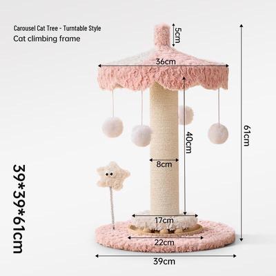 Sisal Cat Scratching Post with Turntable Toy