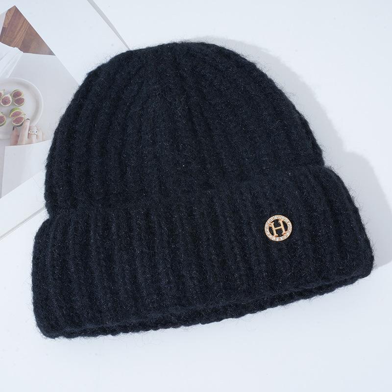 

Women s Winter Warm Knitted Hat Korean Style Versatile Big Head Circumference Windproof Ear Protection Wool Hat Cold Hat