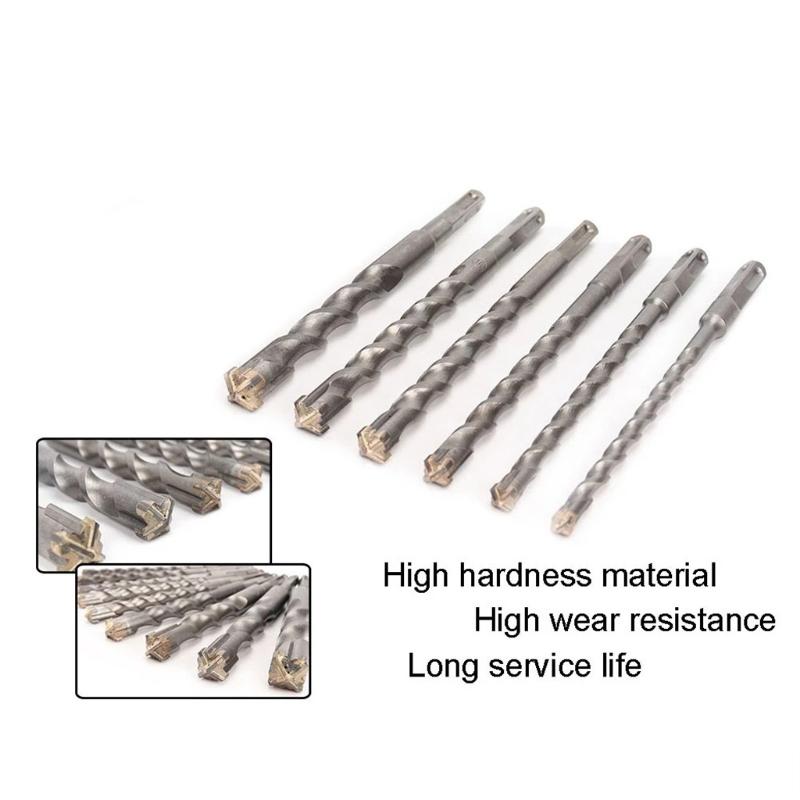Heat Resistant Square Shank 6-35mm Electric Hammer Drill Bit Masonry Drill Bit Set Cemented Carbide Power Tool Parts
