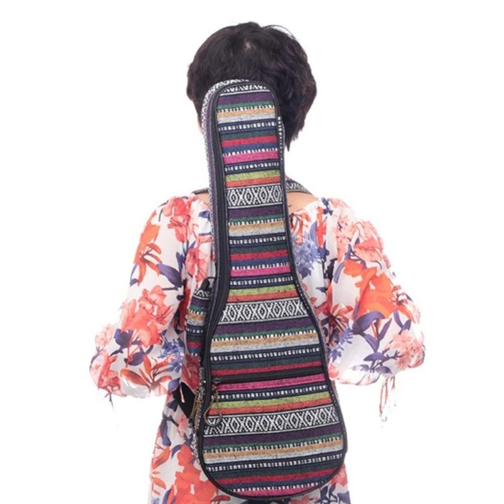Bohemian Ukulele Backpack 21/23/26 Inch Mini Guitar Bag Stripe Ukulele Case  Concert