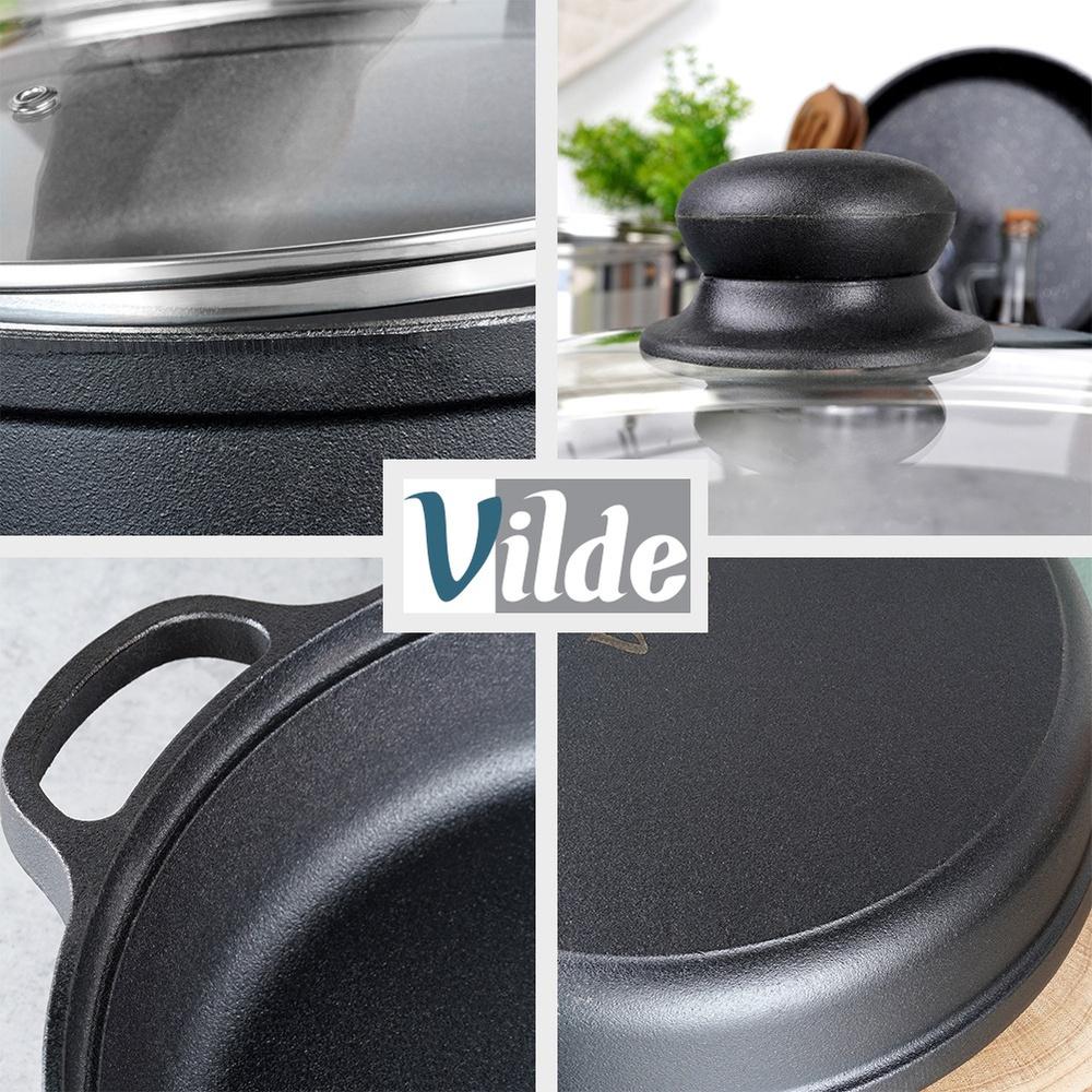 Deep Cast Iron Frying Pan With Glass Lid Cast Line 30 Cm, 3.5 L