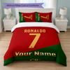 Cristiano Ronaldo Custom Name Text Bedding Set 1 Duvet Cover+2 Pillowcases Soccer Logo Personalized Gift For Special Occasion Bedroom Decor