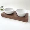 KATOMOKU Cat Feeding Table, 2-bowl, Walnut, km-123WA