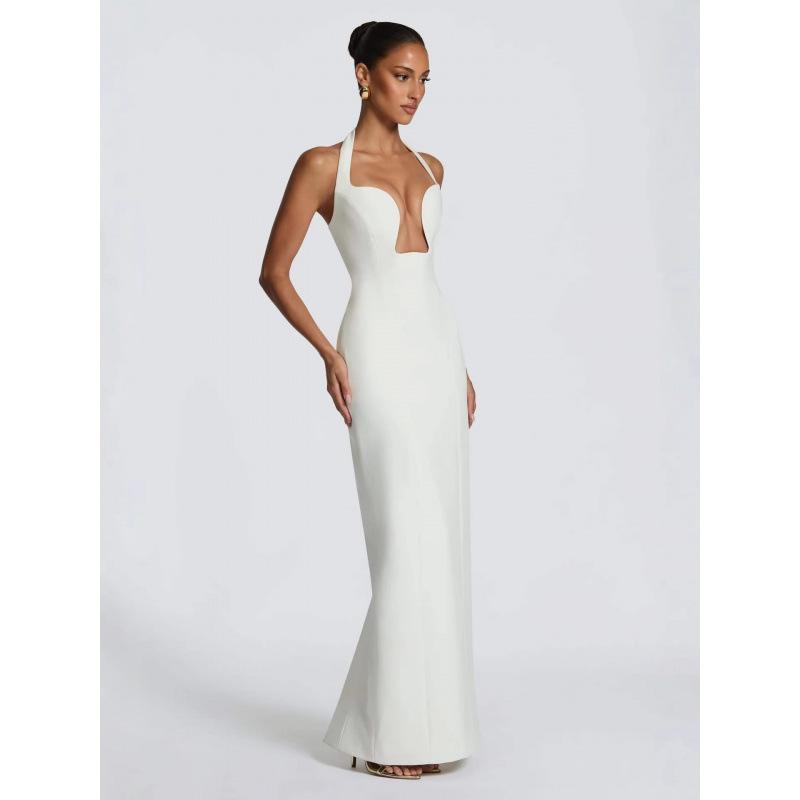 Europe and the United States 2026 New Neck-style Chest Hollow Waist Dress, Dinner Party Red Carpet Shape and Floor Dress