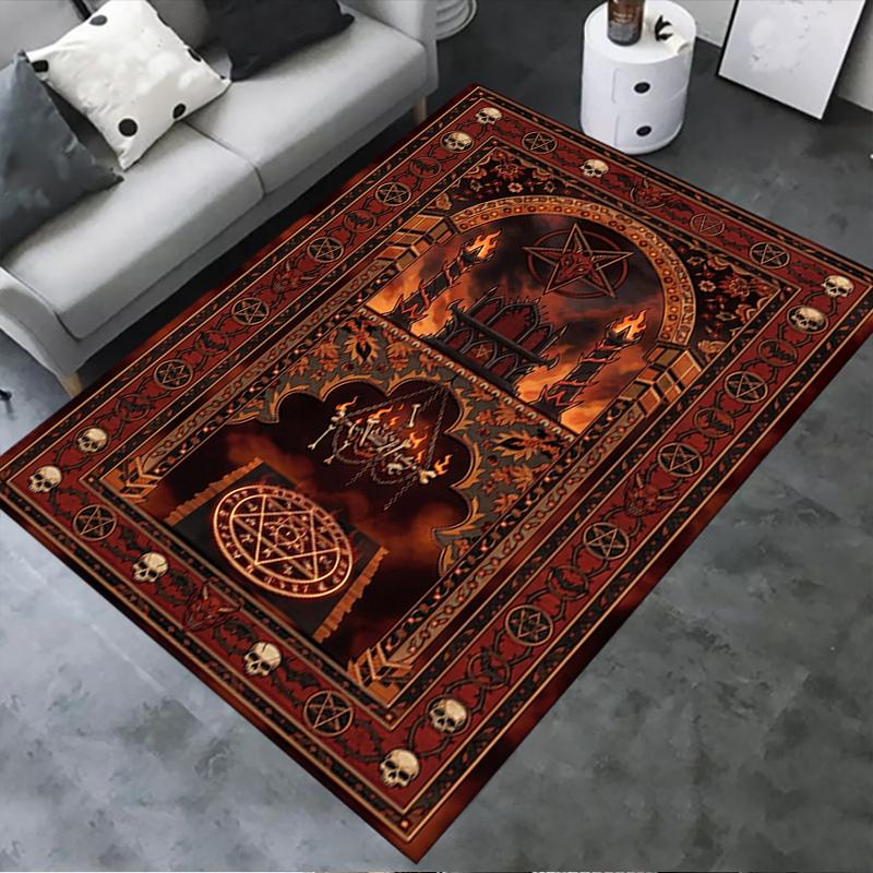 2025 New Satan's Pentagram Carpet Rug for Living Room Bedroom Home Sofa Decoration,Kids play Non-slip Floor Mat138