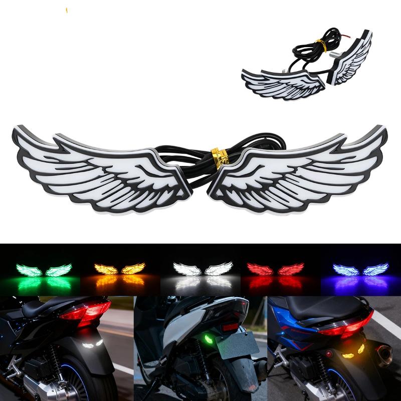 Motorcycle Led Wing Shape Eagle Eyes Light Rear Tail Lamp Decorative Light Creative Flashing Indicator Blinker Signal Light