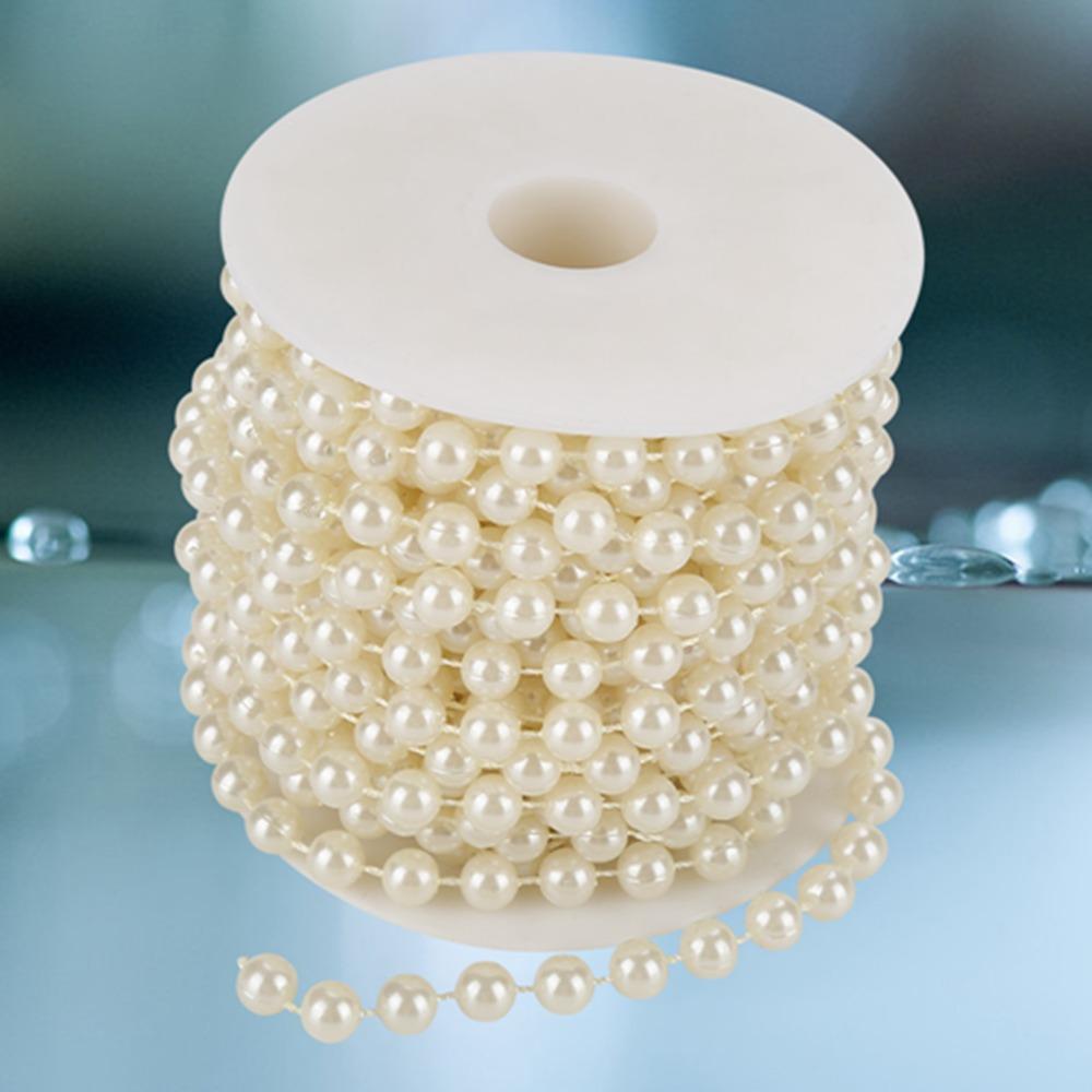 8mm Size Pearl Beads Garland White Faux Pearl Pearl Bead Roll Beige Color 10M Beads Garland Floral Centerpieces