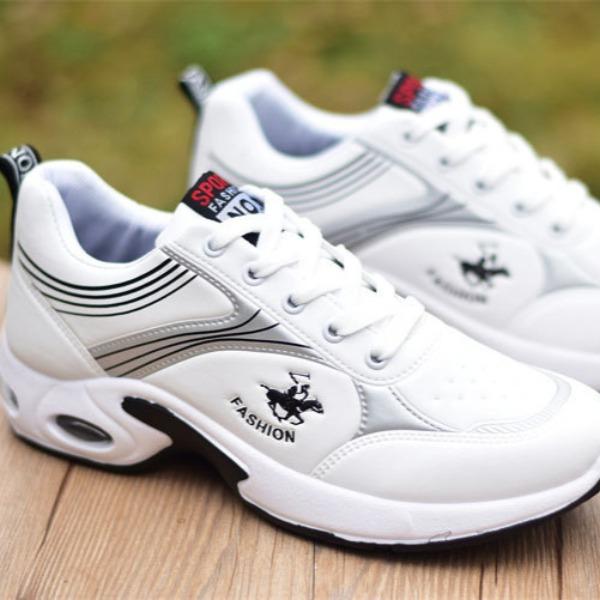 Pánské sportovní boty Kůže Povrch Ležérní Bílé Boty Korejská verze Všestranné Trendy Boty Vzduchový polštář Běžecké Pánské Boty Deskové boty