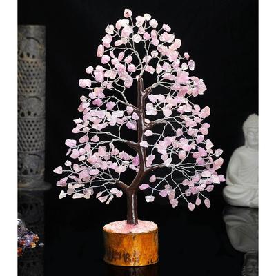Rose Quartz Crystal Gemstone Tree for Love & Harmony – Home Décor Showpiece for Living Room - Birthday, Marriage Gift Item for Home Decoration
