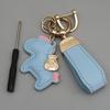 Instant Wealth Leather Keychain with Cartoon Pony Pendant for Couples – Trendy Bag and Car Accessory