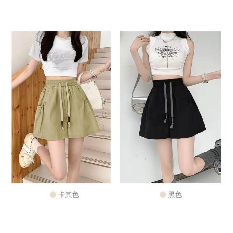 Sports Shorts Women's Summer Thin High Waist Large Size Casual Wide Leg Pants Loose Drawstring Quick Dry Pants