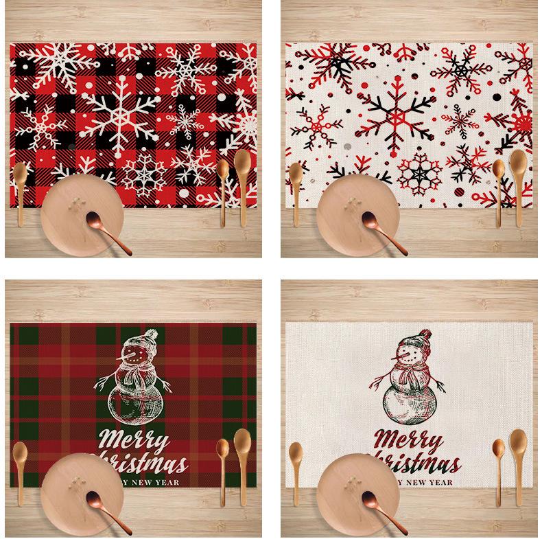 Western Style Stain-Proof Linen Placemat - Heat-Insulating and Decorative Christmas Table Mat