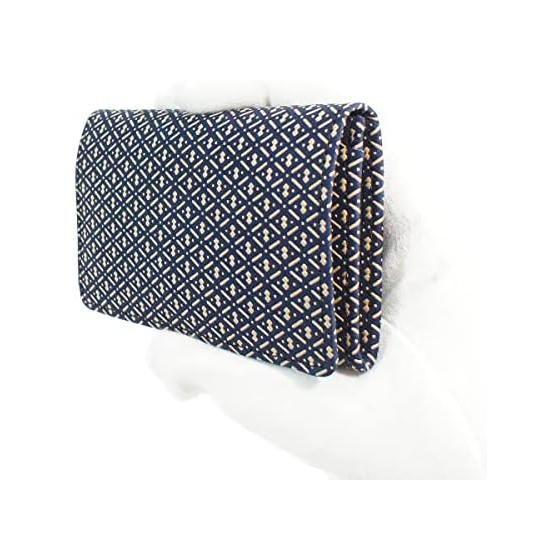 Inden-ya Inden Large Capacity Card Case, Deer Leather, Navy x White Lacquer, Gourd Pattern, 7cm x 11cm x 1.3cm, Gusseted Pocket x 1, Pockets x 2,