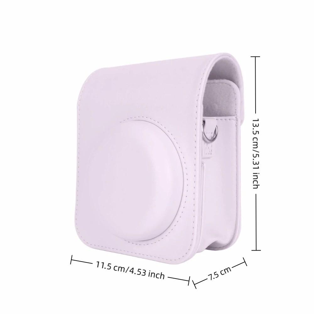PU Leather Camera Case Soft Lining Interior Camera Pouch for Fuji Instax Mini 12 Vlog Recording